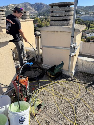 Chemisage colonne immeuble Marseille