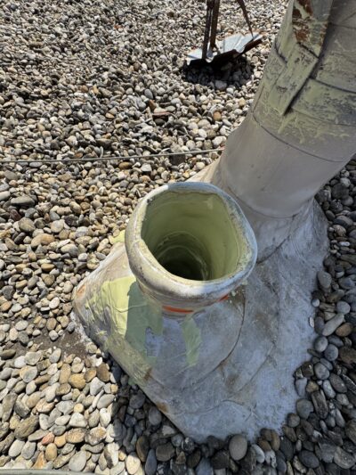 chemisage colonne depuis le toit